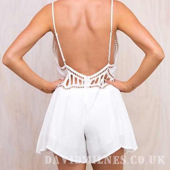 Princess Polly Cutout White Flowy Romper - Picture 2 of 8